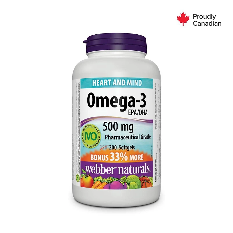 Webber Naturals® Omega-3 Pharmaceutical Grade, 500 mg