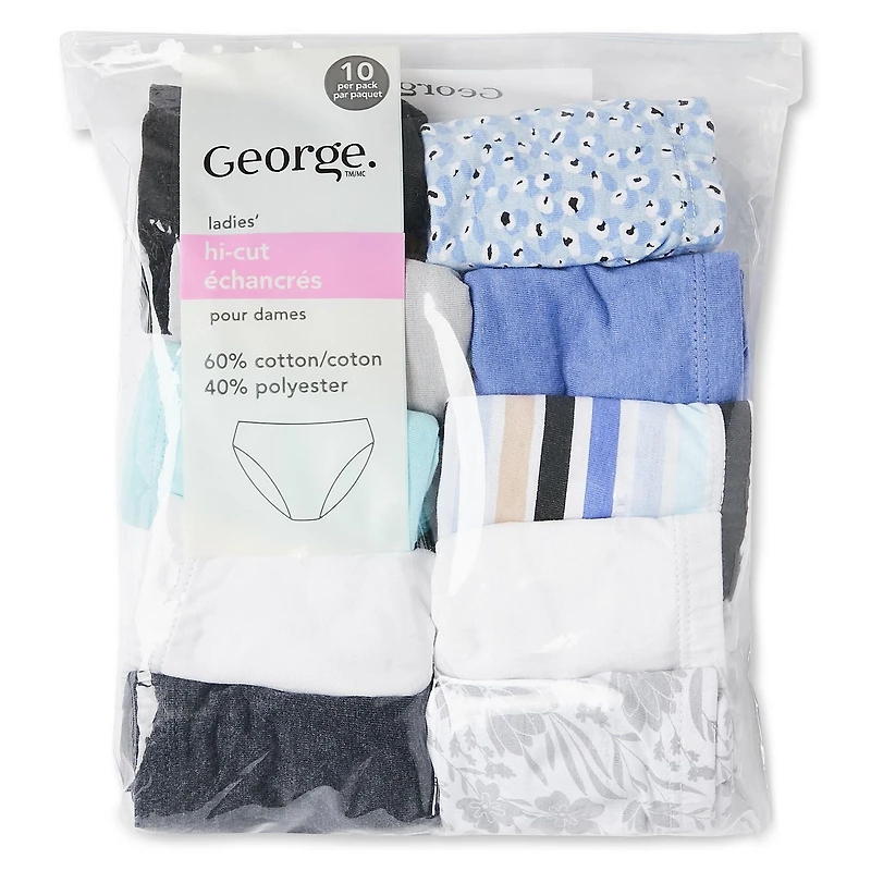 Lot de 10 slips échancrés George pour femmes