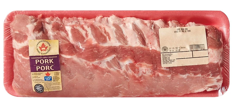 Maple Leaf Pork Back Rib, Variable Weight, 2.20 - 2.60 KG