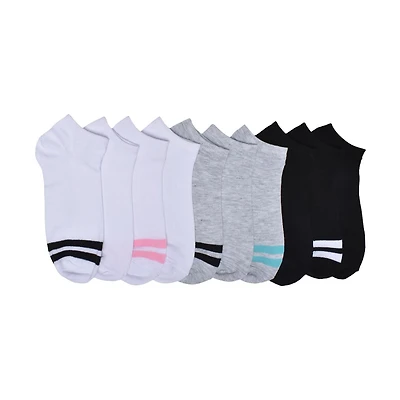 Athletic Works Ladies 10pk Low Cut Socks, Athletic Works Ladies 10pk Varsity Low Cut Socks
