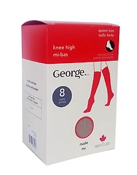 Lot de 10 paires de mi-bas taille forte George pour femmes Taille unique