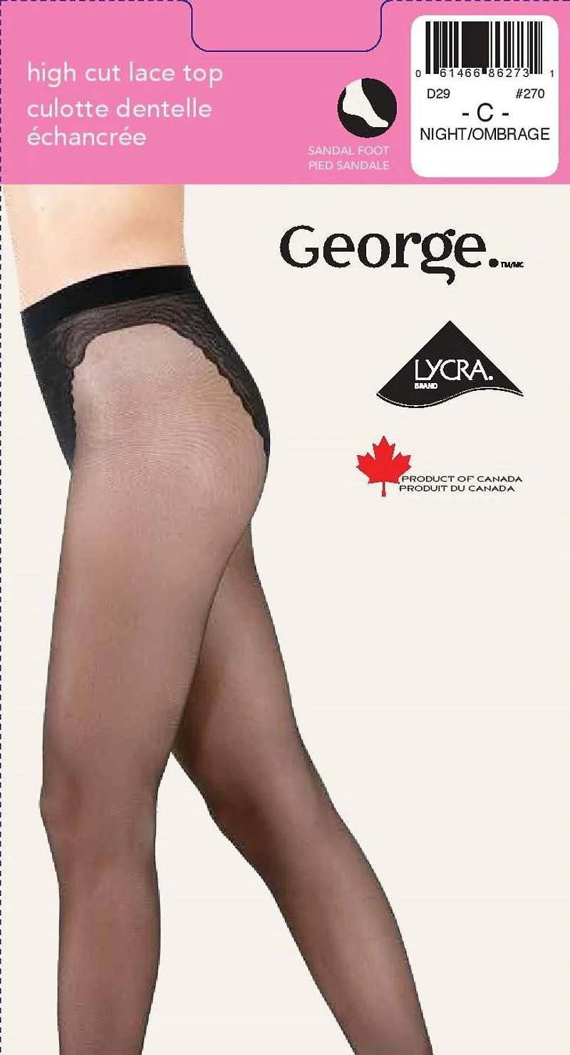 Culotte dentelle échancrée George pour dames à pied sandale