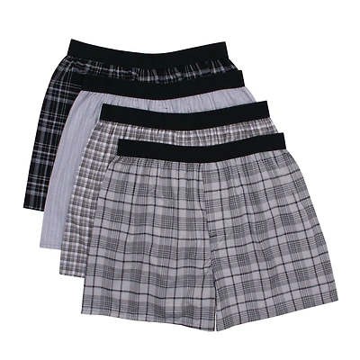 Hanes Men's FreshIQ Cotton Woven Boxer, 4 Pack - Assorted
