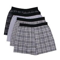 Hanes Men's FreshIQ Cotton Woven Boxer, 4 Pack - Assorted