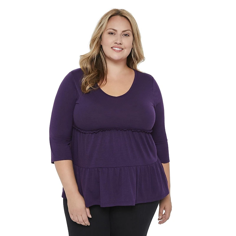 George Plus Women's V-Neckline Tiered Top