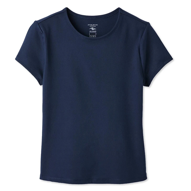 Athletic Works Girls' Crew-Neck Active T-Shirt