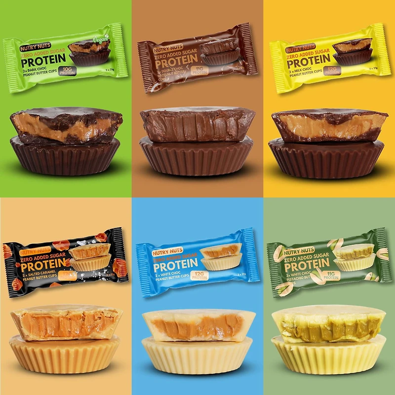 Nutry Nuts Tasses de Beurre d'Arachide - Double Chocolat et au Beurre de Noisette