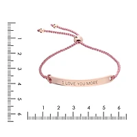 Quintessential Sterling Silver Rose Gold Plated  " I Love You More  "  Plaque Bolo Bracelet