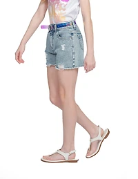 Justice Girls Mini Mom With Belt Shorts