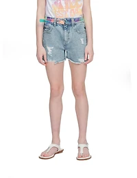 Justice Girls Mini Mom With Belt Shorts