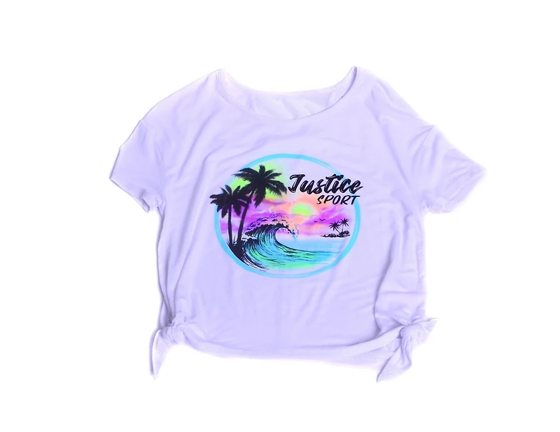 T-shirt à la mode à manches courtes Justice Sunset Beach