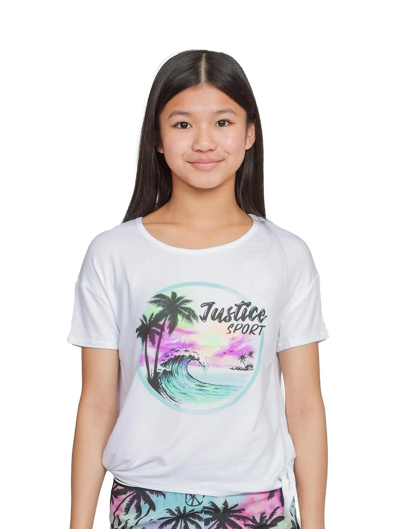 T-shirt à la mode à manches courtes Justice Sunset Beach