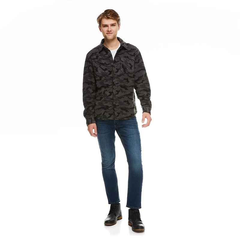 George Men's Sherpa-Bonded Fleece Shirt Jacket