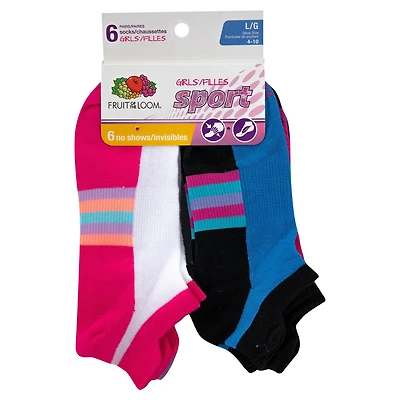 Fruit of the Loom - Socquettes invisibles de sport  pour filles en paq. de 6 paire - Taille 4-10