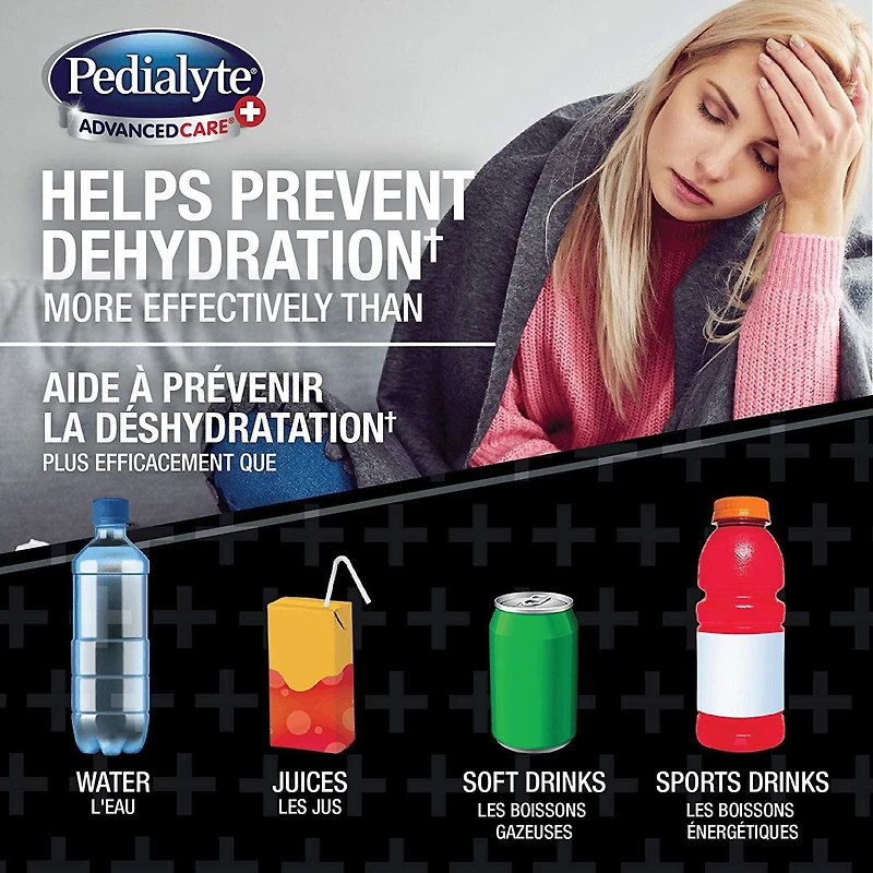 Pedialyte AdvancedCare Plus, solution d'électrolytes prête à boire, cerise et grenade, bouteille de 1 L Pedialyte AdvancedCare Plus