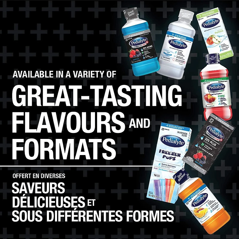 Pedialyte AdvancedCare Plus, solution d'électrolytes prête à boire, cerise et grenade, bouteille de 1 L Pedialyte AdvancedCare Plus