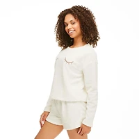George Women's Teddy Knit Pajamas 2-Piece Set