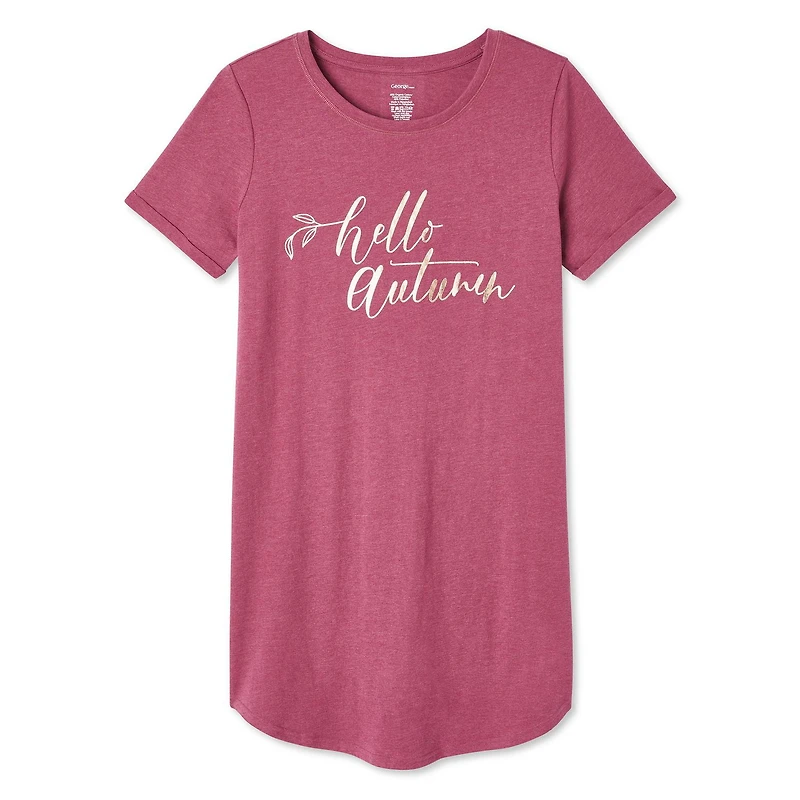 Chemise de nuit à manches roulées George pour femmes