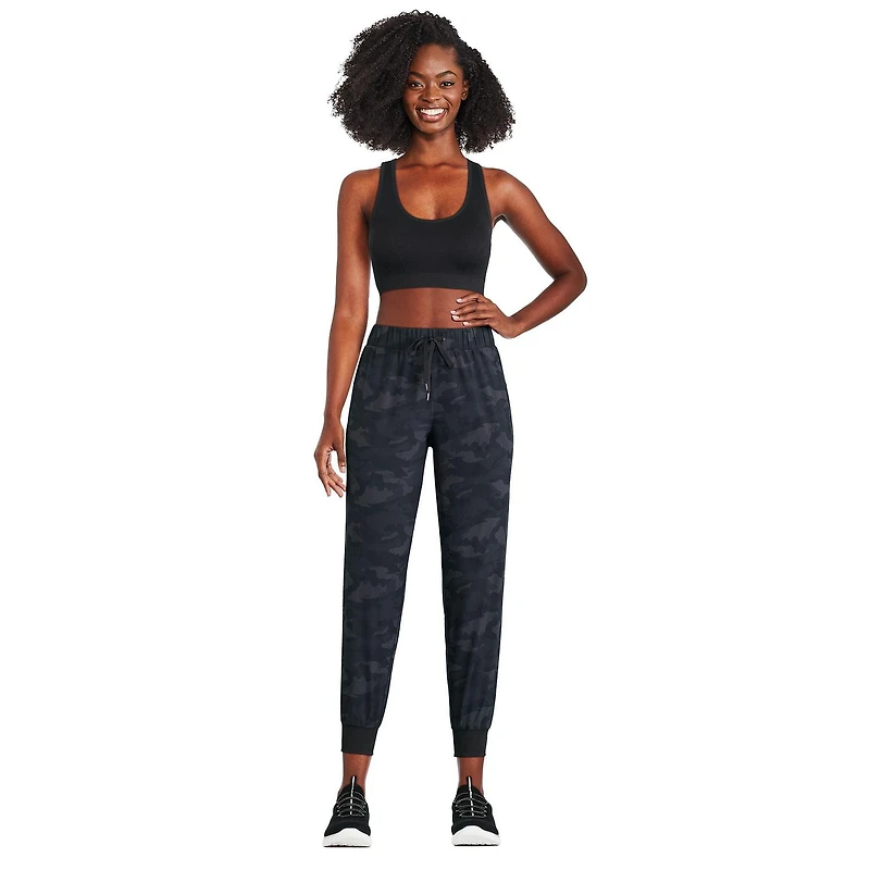Pantalon tissé et imprimé avec revers côtelés Athletic Works pour femmes Tailles TP–TTG