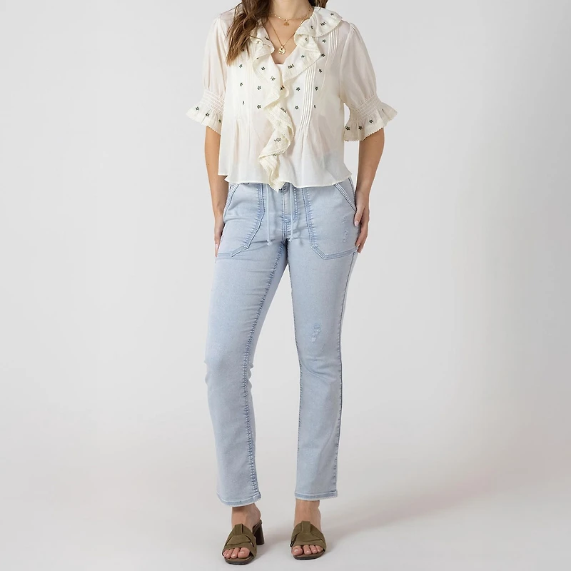 Devoted, Blouse brodée à volants