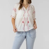 Devoted, Button Front Blouse, Sizes XS-XL