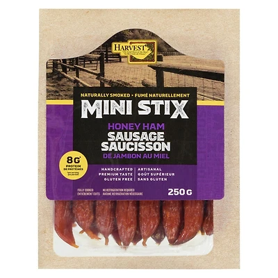 HARVEST MINI STIX SAUCISSE JAMBON AU MIEL 250 g / 16 saucisses (env.)