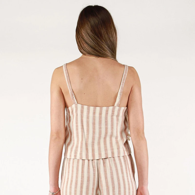 DV Camisole rayée boutonnée sur le devant