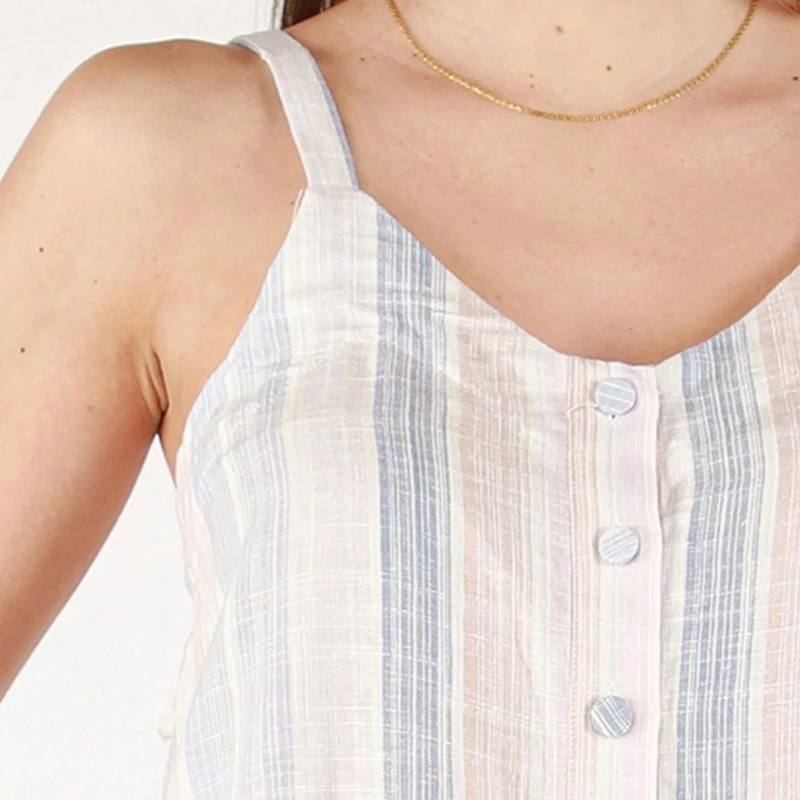 DV Camisole rayée boutonnée sur le devant