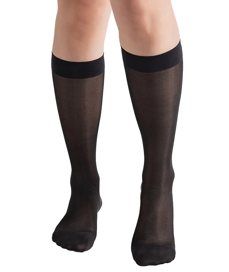 BIOS Living Bas Diaphanes de Compression, Aux Genoux, Noir, Taille Moyennes, Compression Modérée (15-20mmHg) Bas Diaphanes de Compression