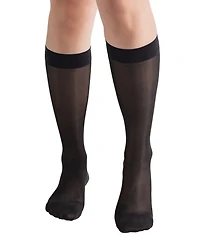 BIOS Living Bas Diaphanes de Compression, Aux Genoux, Noir, Taille Moyennes, Compression Modérée (15-20mmHg) Bas Diaphanes de Compression