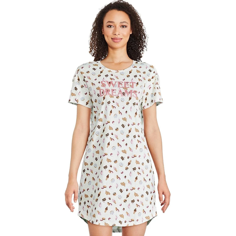 Chemise de nuit à encolure ras du cou George pour femmes