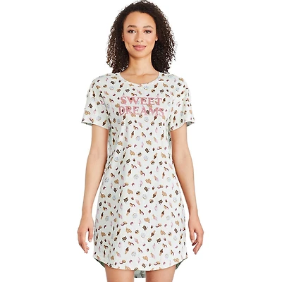 Chemise de nuit à encolure ras du cou George pour femmes