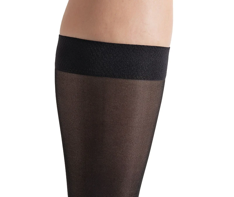 BIOS Living Bas Diaphanes de Compression, Aux Genoux, Noir, Taille Moyennes, Compression Modérée (15-20mmHg) Bas Diaphanes de Compression