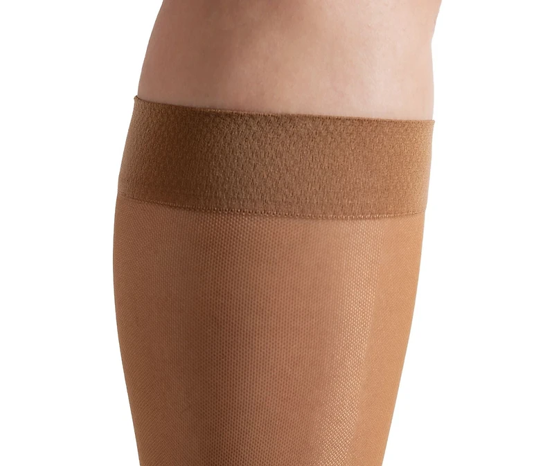 BIOS Living Compression Sheer Hosiery, Knee Length in Beige, Size Large, Moderate Compression (15-20mmHg), Compression Sheer Hosiery