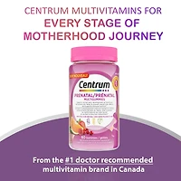 Multigummies prénatales Centrum avec DHA et acide folique, supplément multivitaminé et minéral post-partum, 60 pièces, approvisionnement de 30 jours Multigummies prénatales Centrum