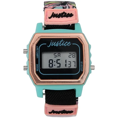 Justice LCD  Watch With Butterfly Print Fast wrap strap