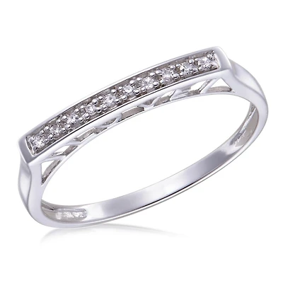 Bague d'amour pour femme avec diamant Accet Quintessential en argent sterling