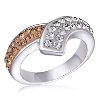 Bague Quintessential en argent sterling pour femme avec diamant noir et topaze fumée