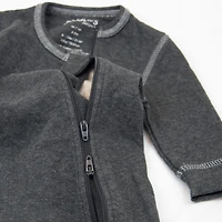Juddlies - Breathe EZE Collection - Baby Toddler Breathable Cotton Sleeper - 2-Way Zipper - Charcoal Grey