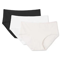 Lot de 3 culottes taille mi-haute en microfibre George pour femmes Tailles P-TG