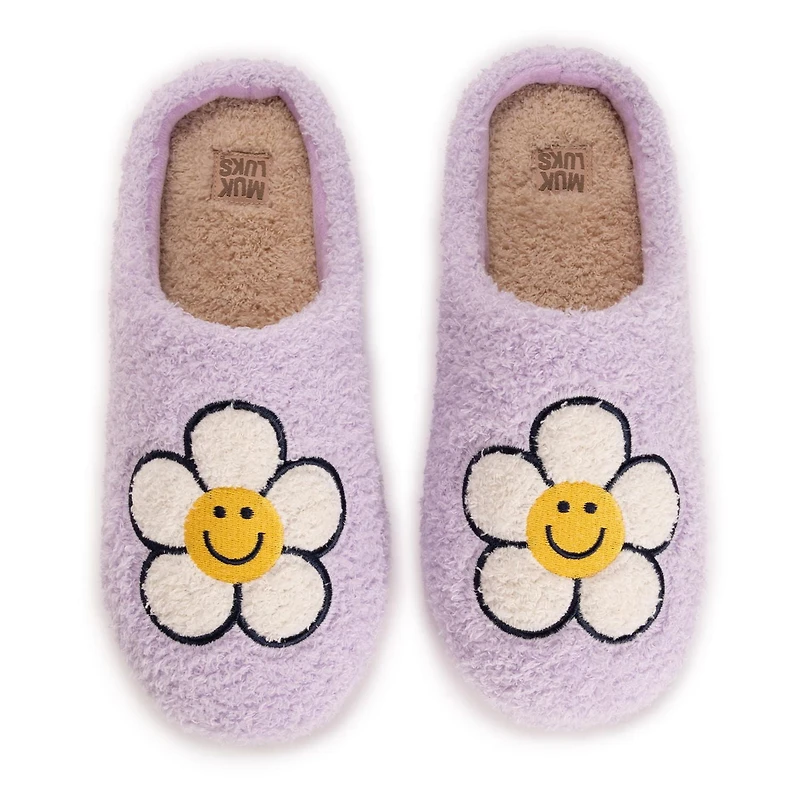Pantoufles à motif de marguerites violettes MUK LUKS pour femmes, tailles 5- 10