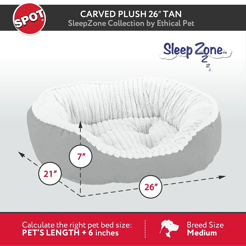 Sleep Zone Lit pour Chien en Peluche Sculpté