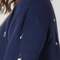 Devoted Women's Plus Size long sleeve knit cardigan with button-up front