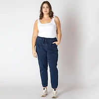Devoted Taille Plus Femme jogger en denim avec cordon de serrage