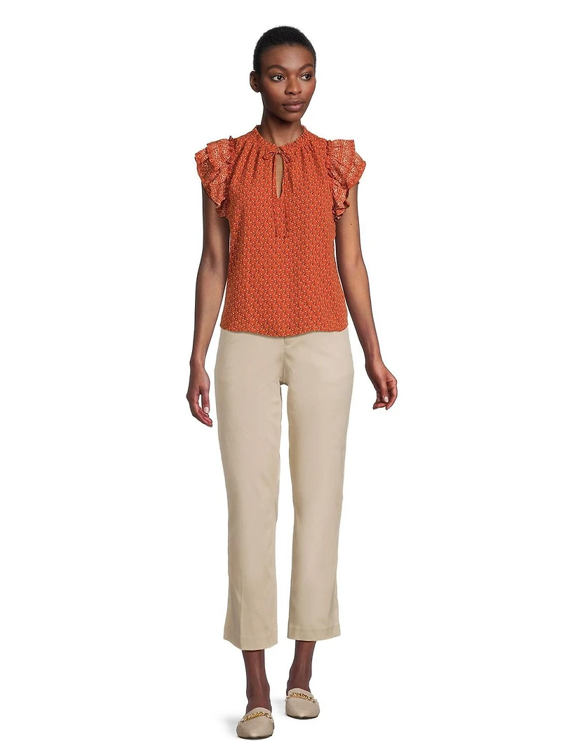 BCBG PARIS FLUTTER SLEEVE TOP