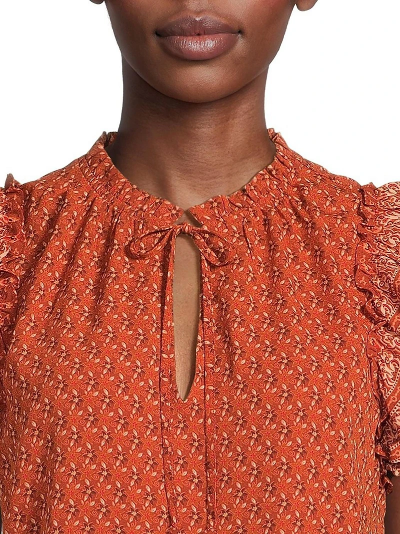 BCBG PARIS FLUTTER SLEEVE TOP