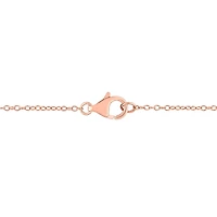 Miabella Diamond Accent Rose Rhodium-Plated Sterling Silver Double Layer Circular Necklace