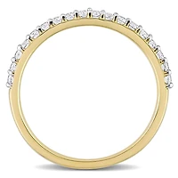 Miabella 3/8 Carat T.G.W. Created White Sapphire 10K Yellow Gold Semi-Eternity Anniversary Ring