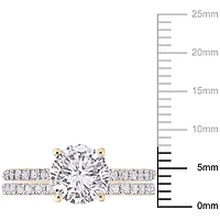 Ensemble de bague nuptial de Miabella avec 3-1/10 Carat PBT de Saphir synthétique Blanc en Or Jaune 10K