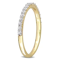Miabella 3/8 Carat T.G.W. Created White Sapphire 10K Yellow Gold Semi-Eternity Anniversary Ring